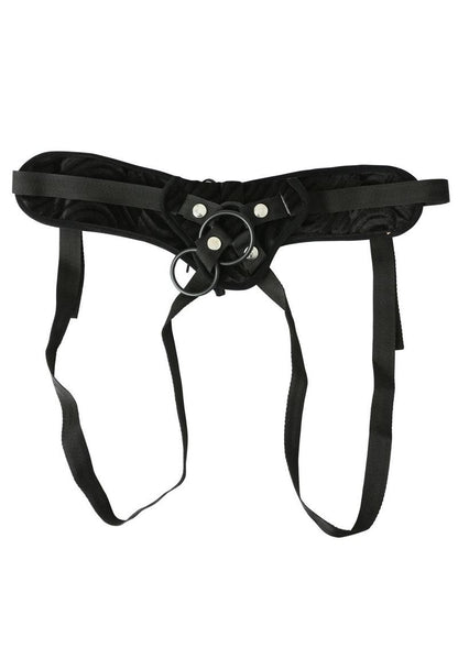 Sportsheets Vibrating Raven Corsette Strap-On Adjustable Harness - Black