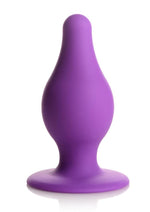 Load image into Gallery viewer, Squeeze-It Squeezable Silicone Tapered Anal Plug - Purple - Medium
