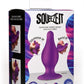 Squeeze-It Squeezable Silicone Tapered Anal Plug - Purple - Medium