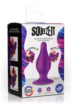 Load image into Gallery viewer, Squeeze-It Squeezable Silicone Tapered Anal Plug - Purple - Medium
