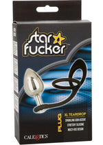 Load image into Gallery viewer, Star Fucker XL Teardrop Plug Silicone Dual Enhancer - Black
