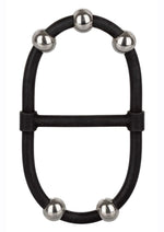 Load image into Gallery viewer, Steel Beaded Dual Silicone Maximizer Cock Ring - Black
