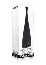 Load image into Gallery viewer, Straight to The Point Rechargeable Silicone Clitoral Stimulator Wand Massager - Black
