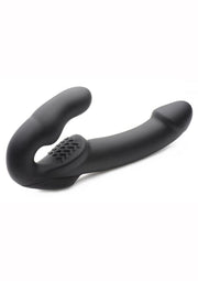 Strap U Evoke Super Charged Rechargeable Silicone Vibrating Strapless Strap-On - Black