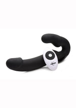 Load image into Gallery viewer, Strap U Urge Rechargeable Silicone Strapless Strap-On with Remote Control - Black
