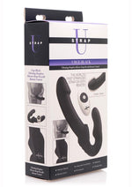 Load image into Gallery viewer, Strap U Urge Rechargeable Silicone Strapless Strap-On with Remote Control - Black
