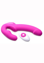 Load image into Gallery viewer, Strap U Urge Rechargeable Silicone Strapless Strap-On with Remote Control - Pink
