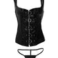 Strict Lace-Up Corset Vest and Thong - Black - XLarge