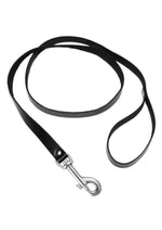 Load image into Gallery viewer, Strict Leather 4 Foot Leash - Black/Metal
