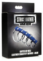 Load image into Gallery viewer, Strict Leather Cock Gear Leather and Steel Gates Of Hell - Blue/Metal
