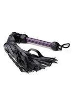 Load image into Gallery viewer, Strict Leather Purple and Black Handle Deerskin Flogger

