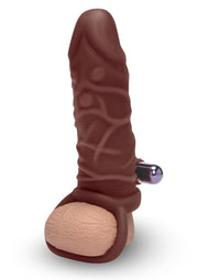 Su Silicone Vbrting Penis Xtndr-Dark - Brown/Tan