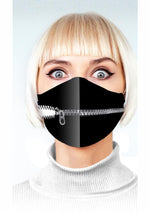 Load image into Gallery viewer, Super Naughty Zipper Mouth Mask - Black
