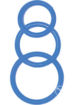 Load image into Gallery viewer, Super Silicone Cock Rings - Blue - 3 Pack
