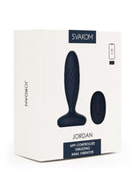 Load image into Gallery viewer, Svakom Jordan Rechargeable Silicone App Control Thrusting Anal Vibrator - Navy Blue