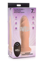 Load image into Gallery viewer, Swell 7x Inflatable and Vibrating Silicone Rechargeable Dildo with Remote Control - Vanilla - 7in

