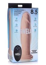 Load image into Gallery viewer, Swell 7x Inflatable and Vibrating Silicone Rechargeable Dildo with Remote Control - Vanilla - 8.5in
