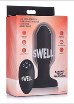 Load image into Gallery viewer, Swell Inflatable Rechargeable Silicone Vibrating Missile Anal Plug - Black
