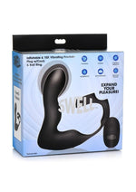 Load image into Gallery viewer, Swell Rechargeable Silicone Inflatable 10x Vibrating Prostate Plug with Cock and Ball Ring and Remote Control - Black
