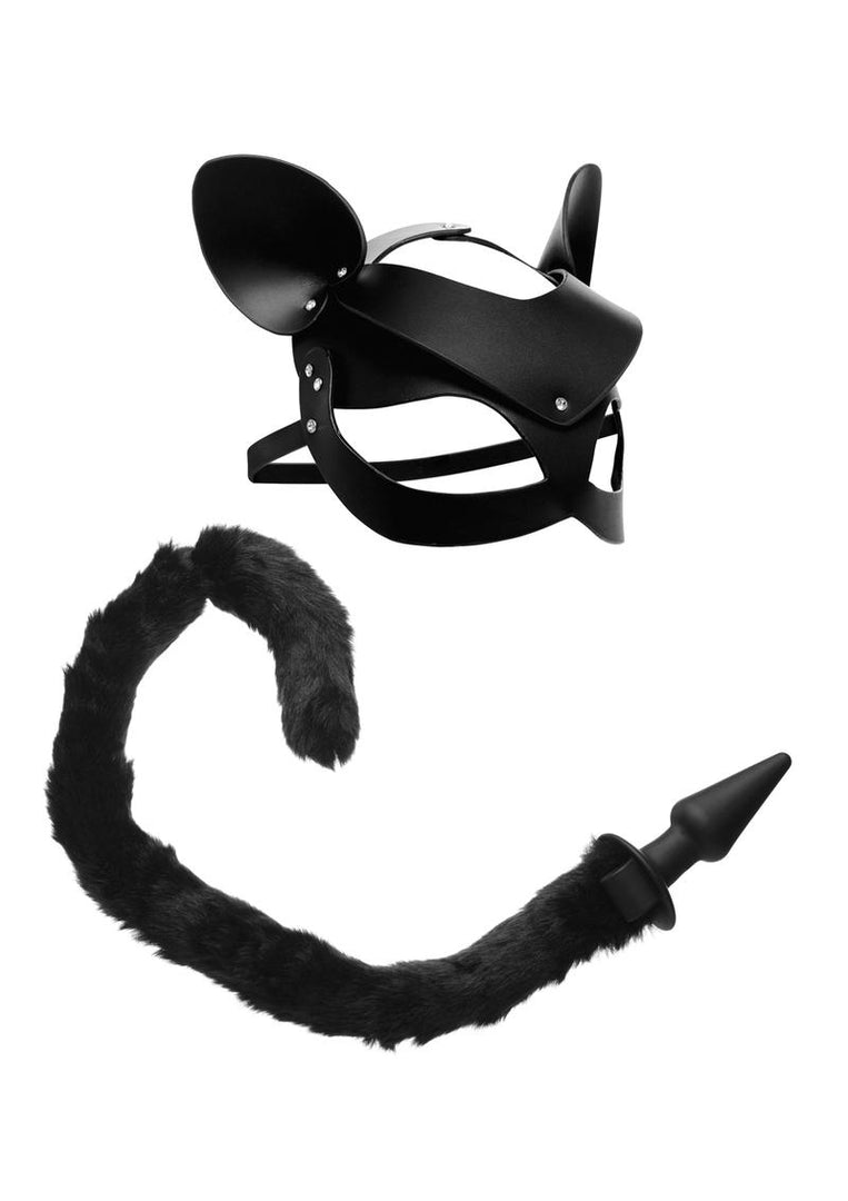 Tailz Black Cat Tail Anal Plug and Mask Chazzy Couples Boutique Tailz Black Cat Tail Anal Plug and Mask Chazzy Couples Boutique