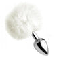 Tailz Fluffy Bunny Tail Anal Plug - Metal/White