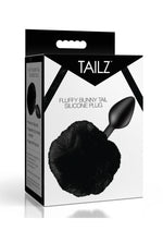 Load image into Gallery viewer, Tailz Fluffy Bunny Tail Silicone Plug - Black