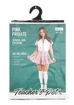 Load image into Gallery viewer, Teacher's Pet Private Schoolgirl Costume - Pink/White - One Size - 3 Piece