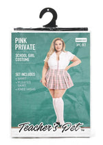 Load image into Gallery viewer, Teacher's Pet Private Schoolgirl Costume - Pink/White - Queen - 3 Piece
