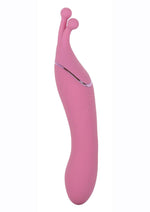 Load image into Gallery viewer, Tempt and Tease Kiss Rechargeable Silicone Vibrator with Clitoral Stimulator - Pink