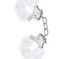 Temptasia Plush Fur Cuffs - Metal/White