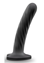Load image into Gallery viewer, Temptasia Twist Silicone Dildo - Black - Medium - 5.5in