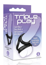 Load image into Gallery viewer, The 9&#39;s - Triple Play Cock Ring - Black
