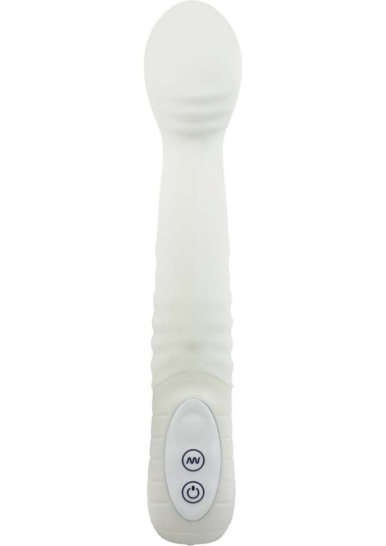 The Big O Silicone Vibrator Waterproof - White - 8.75in