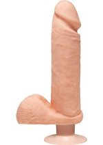 Load image into Gallery viewer, The D Perfect D Ultraskyn Vibrating Dildo with Balls - Vanilla - 8in
