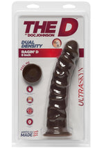 Load image into Gallery viewer, The D Ragin D Ultraskyn Dildo - Black/Chocolate - 8in

