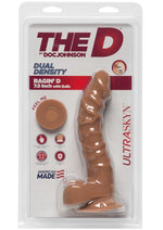 Load image into Gallery viewer, The D Ragin D Ultraskyn Dildo with Balls - Brown/Caramel - 7.5in
