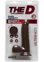Load image into Gallery viewer, The D Realistic D Ultraskyn Slim Dildo with Balls - Black/Chocolate - 7in
