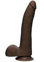 Load image into Gallery viewer, The D Realistic D Ultraskyn Slim Dildo with Balls - Chocolate - 9in
