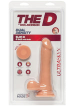 Load image into Gallery viewer, The D Slim D Ultraskyn Dildo with Balls - Flesh/Vanilla - 6.5in
