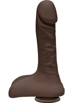 Load image into Gallery viewer, The D Super D Ultraskyn Dildo with Balls - Chocolate - 9in
