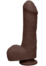 Load image into Gallery viewer, The D Uncut D Ultraskyn Dildo with Balls - Black/Chocolate - 7in
