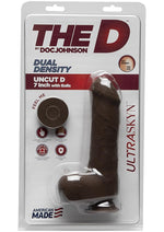 Load image into Gallery viewer, The D Uncut D Ultraskyn Dildo with Balls - Black/Chocolate - 7in
