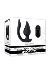 The Genie Rechargeable Silicone Multi-Play Vibrator with Remote - Black