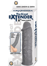 Load image into Gallery viewer, The Great Extender Silicone Penis Sleeve - Gray/Grey - 6in
