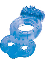 Load image into Gallery viewer, The Macho Double Ring Vibrating Ball and Cock Ring - Blue
