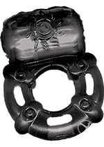 Load image into Gallery viewer, The Macho Stallions Pulsating Erection Keeper Silicone Vibrating Cock Ring - Black
