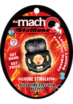 Load image into Gallery viewer, The Macho Stallions Pulsating Erection Keeper Silicone Vibrating Cock Ring - Black
