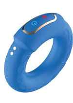 Load image into Gallery viewer, The Royale Heat-Up Cockpower Silicone Rechargeable Cock Ring - Blue
