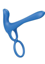 Load image into Gallery viewer, The Royale Ultimate Lover Silicone Rechargeable Couples Ring - Blue

