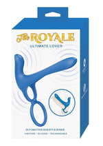Load image into Gallery viewer, The Royale Ultimate Lover Silicone Rechargeable Couples Ring - Blue
